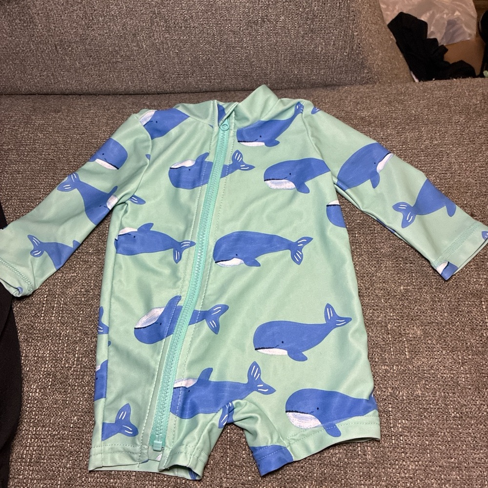 Whale Print Baby Swimsuit
